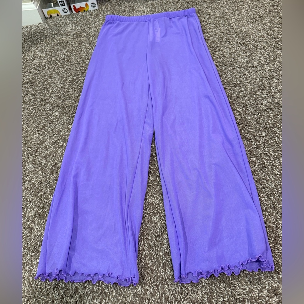 🍦Purple Wide-Leg see through swim Pants